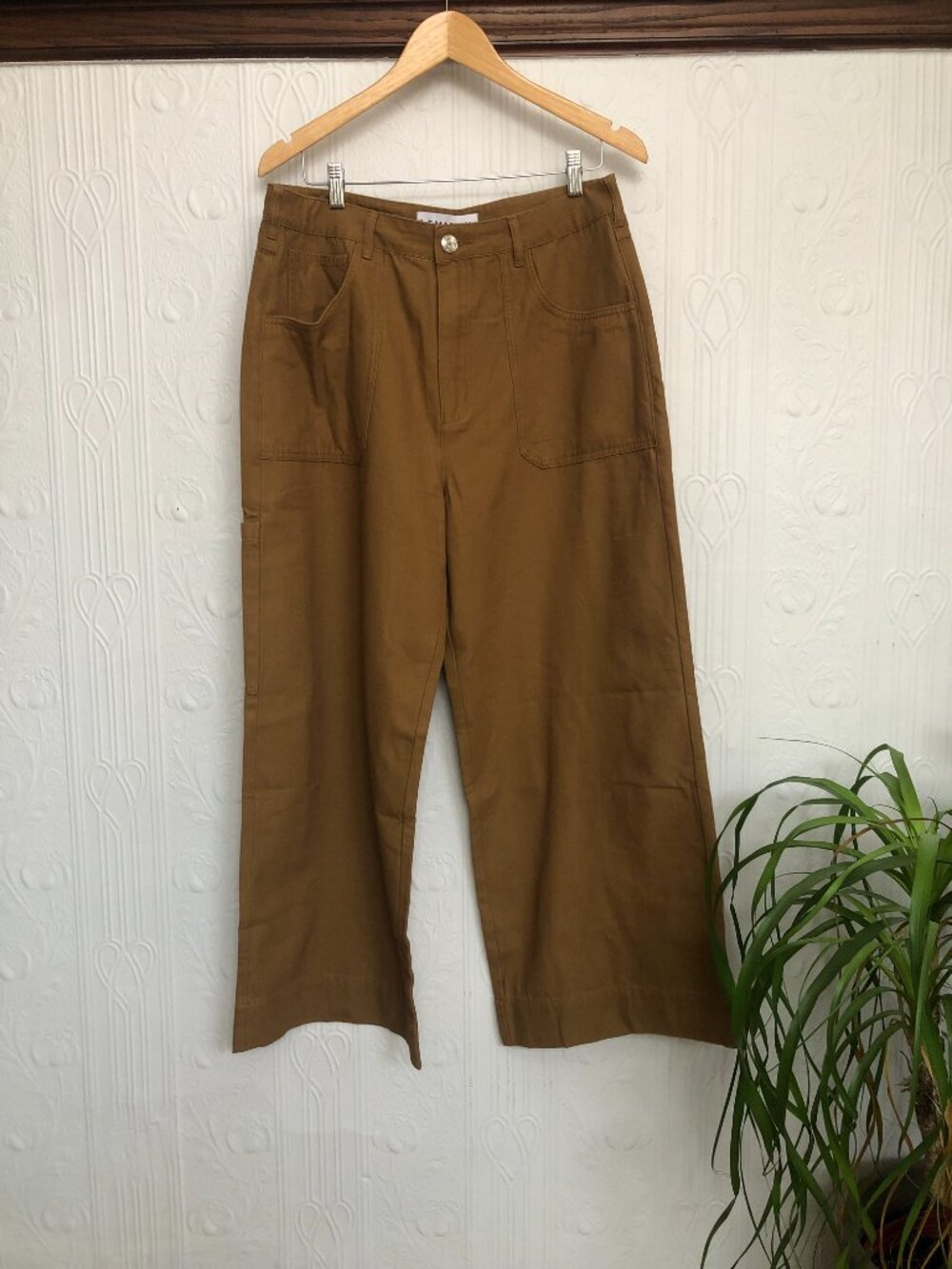 LF Markey British new carpenter wide leg trouser in walnut current size 12 US - Picture 11 of 14
